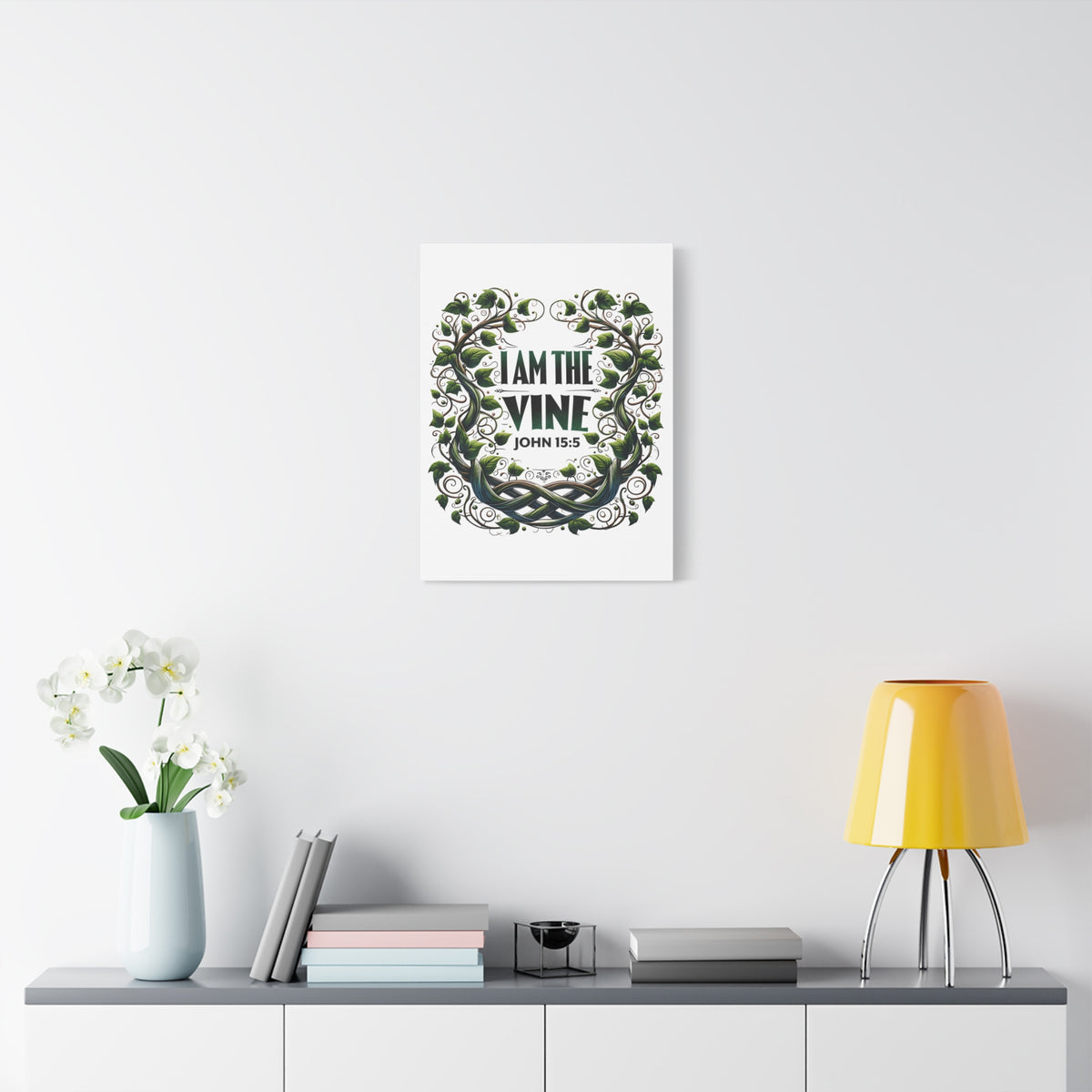 Scripture Walls John 15:5 I Am the Vine Bible Verse Canvas Christian Wall Art Ready to Hang Unframed-Express Your Love Gifts