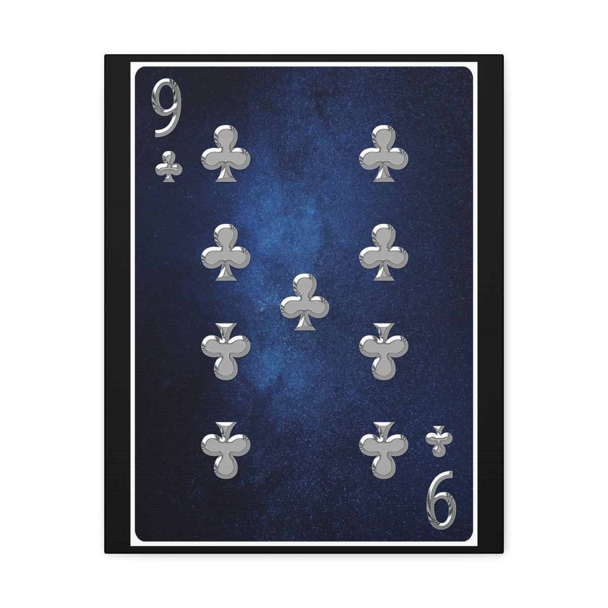 Nine Of Clubs Space Background Playing Card Canvas Wall Art for Home Decor Ready-to-Hang-Express Your Love Gifts