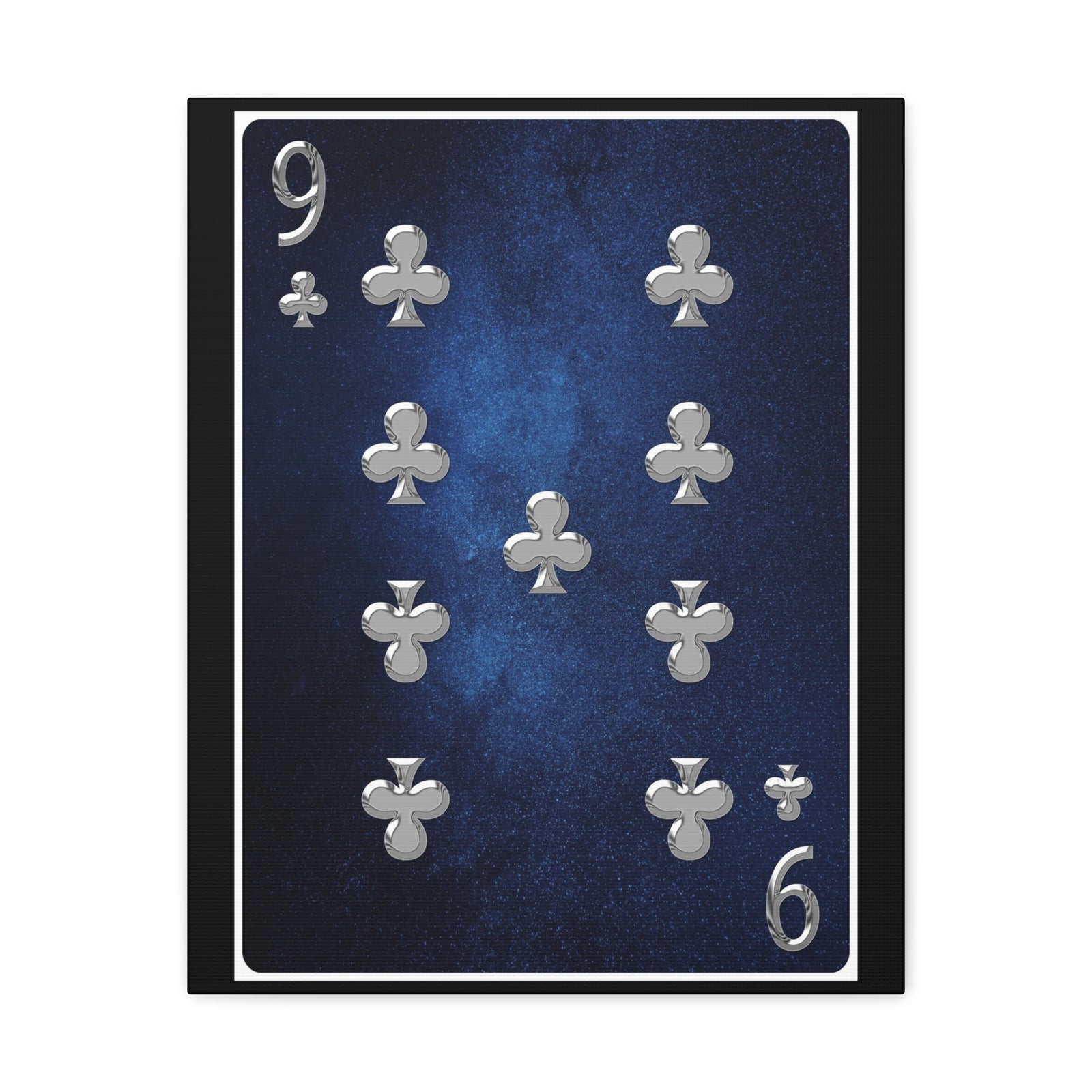 Nine Of Clubs Space Background Playing Card Canvas Wall Art for Home Decor Ready-to-Hang-Express Your Love Gifts