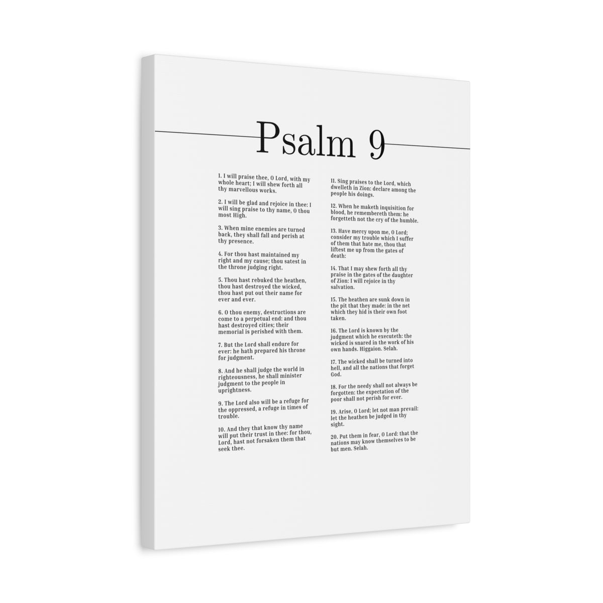 Scripture Canvas I Will Sing Praise To Thy Name Psalm 9 Christian Wall Art Bible Verse Print Ready to Hang-Express Your Love Gifts