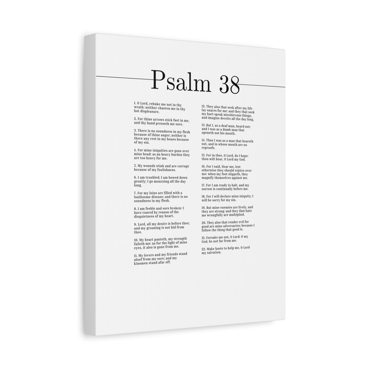 Scripture Canvas O Lord My Salvation Psalm 38 Christian Wall Art Bible Verse Print Ready to Hang-Express Your Love Gifts