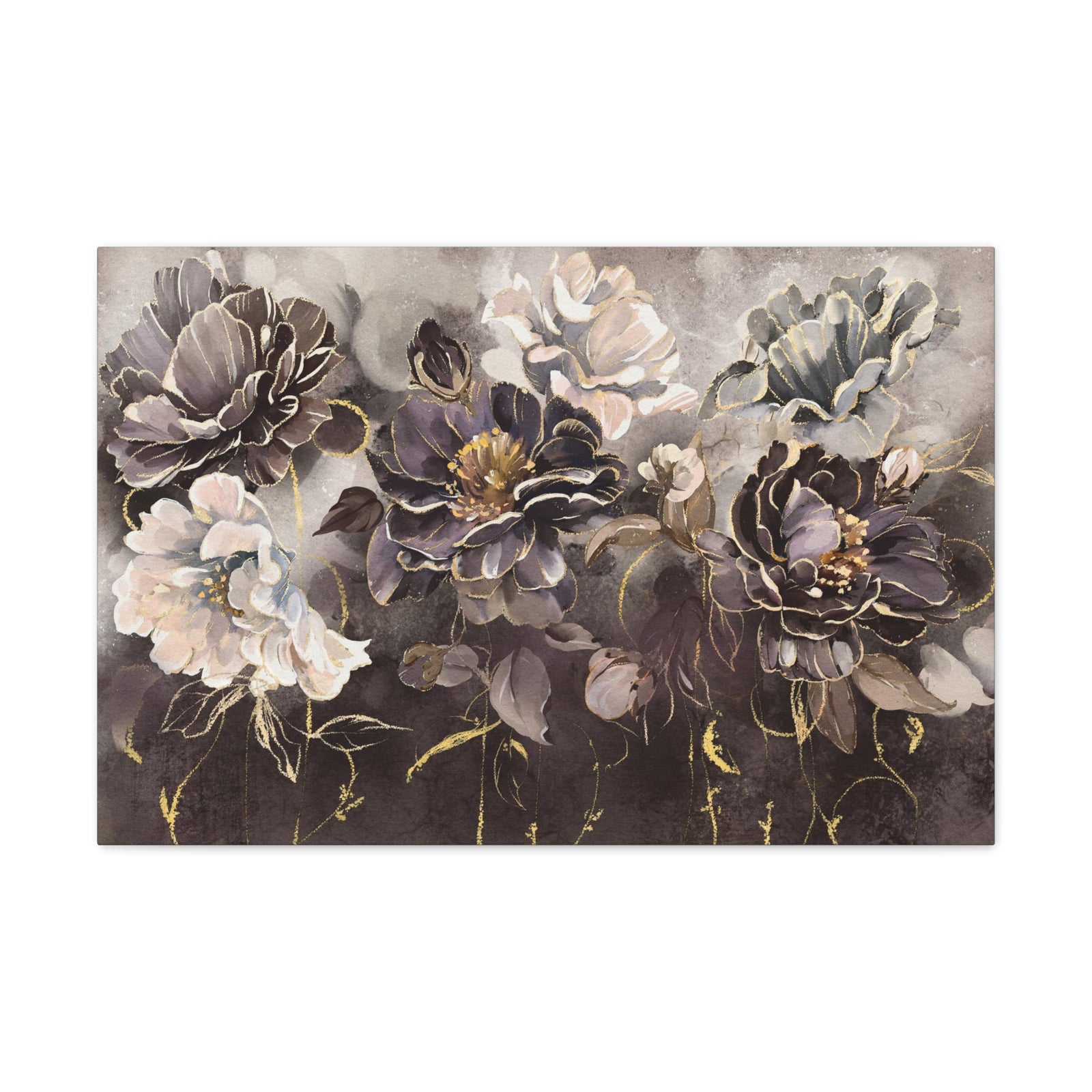 Oil Painting With Flower Rose & Leaves Flower Canvas Wall Art for Home Decor Ready-to-Hang-Express Your Love Gifts