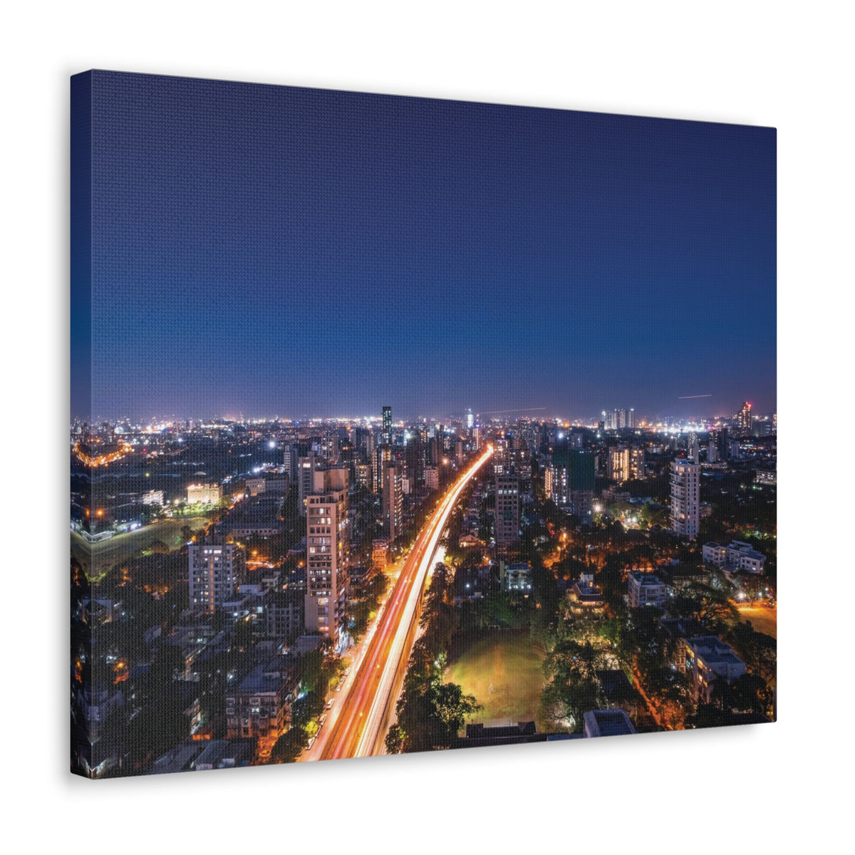 Mumbai Night Skyline Canvas Artwork High-Quality Breathtaking Stunning Cityscape for Home Decor Ready to Hang-Express Your Love Gifts