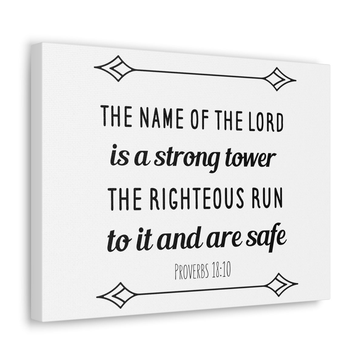 Scripture Walls The Name Of The Lord Proverbs 18:10 Bible Verse Canvas Christian Wall Art Ready To Hang-Express Your Love Gifts