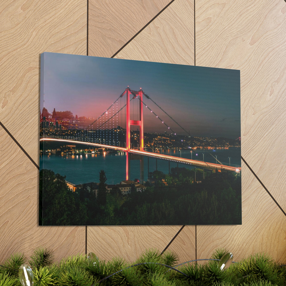 Istanbul Night Skyline Canvas Artwork High-Quality Breathtaking Stunning Cityscape for Home Decor Ready to Hang-Express Your Love Gifts