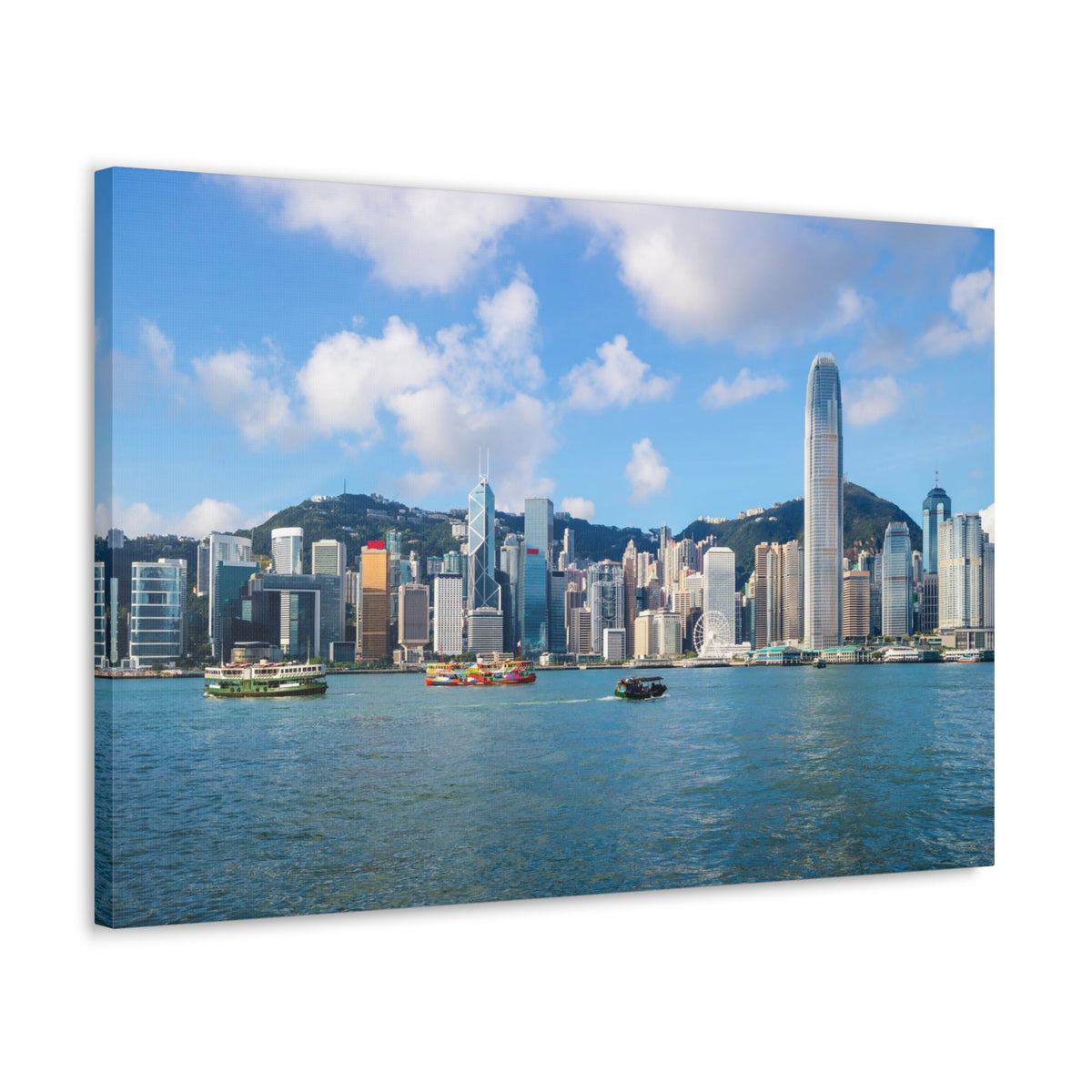 Hong Kong Daytime Skyline Canvas Artwork High-Quality Breathtaking Stunning Cityscape for Home Decor Ready to Hang-Express Your Love Gifts
