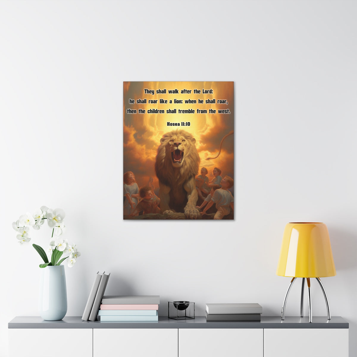 Scripture Walls They Shall Walk After the Lord Hosea 11:10 Christian Wall Art Print Ready to Hang Unframed-Express Your Love Gifts