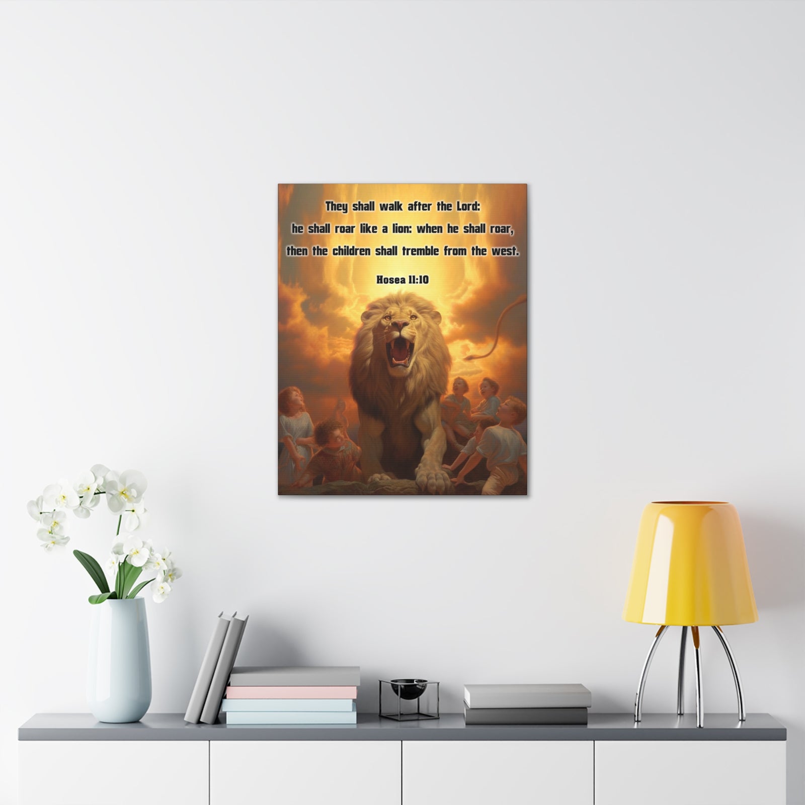 Scripture Walls They Shall Walk After the Lord Hosea 11:10 Christian Wall Art Print Ready to Hang Unframed-Express Your Love Gifts