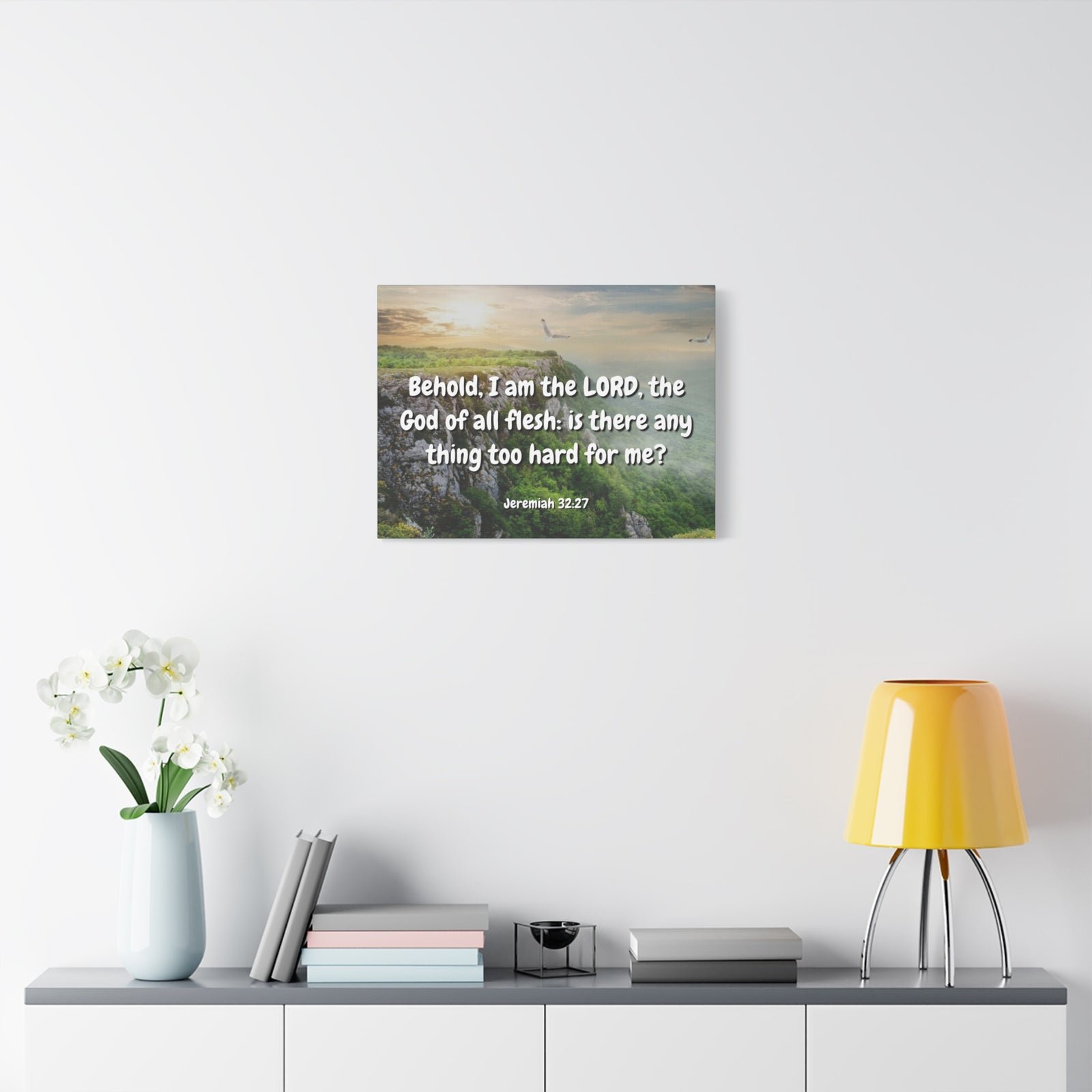 Scripture Canvas The Lord Jeremiah 32:27 Christian Wall Art Bible Verse Print Ready to Hang