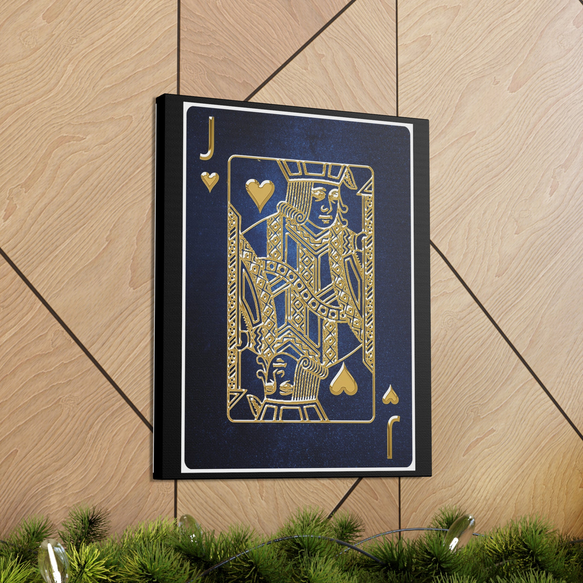 Jack Of Hearts Space Background Playing Card Canvas Wall Art for Home Decor Ready-to-Hang-Express Your Love Gifts