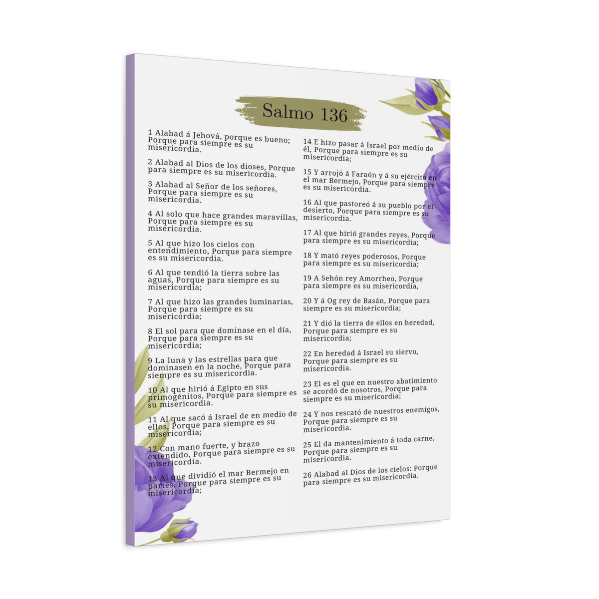 Salmo 136 Impresión De Arte Cristiano en la Pared Lista Para Colgar-Express Your Love Gifts