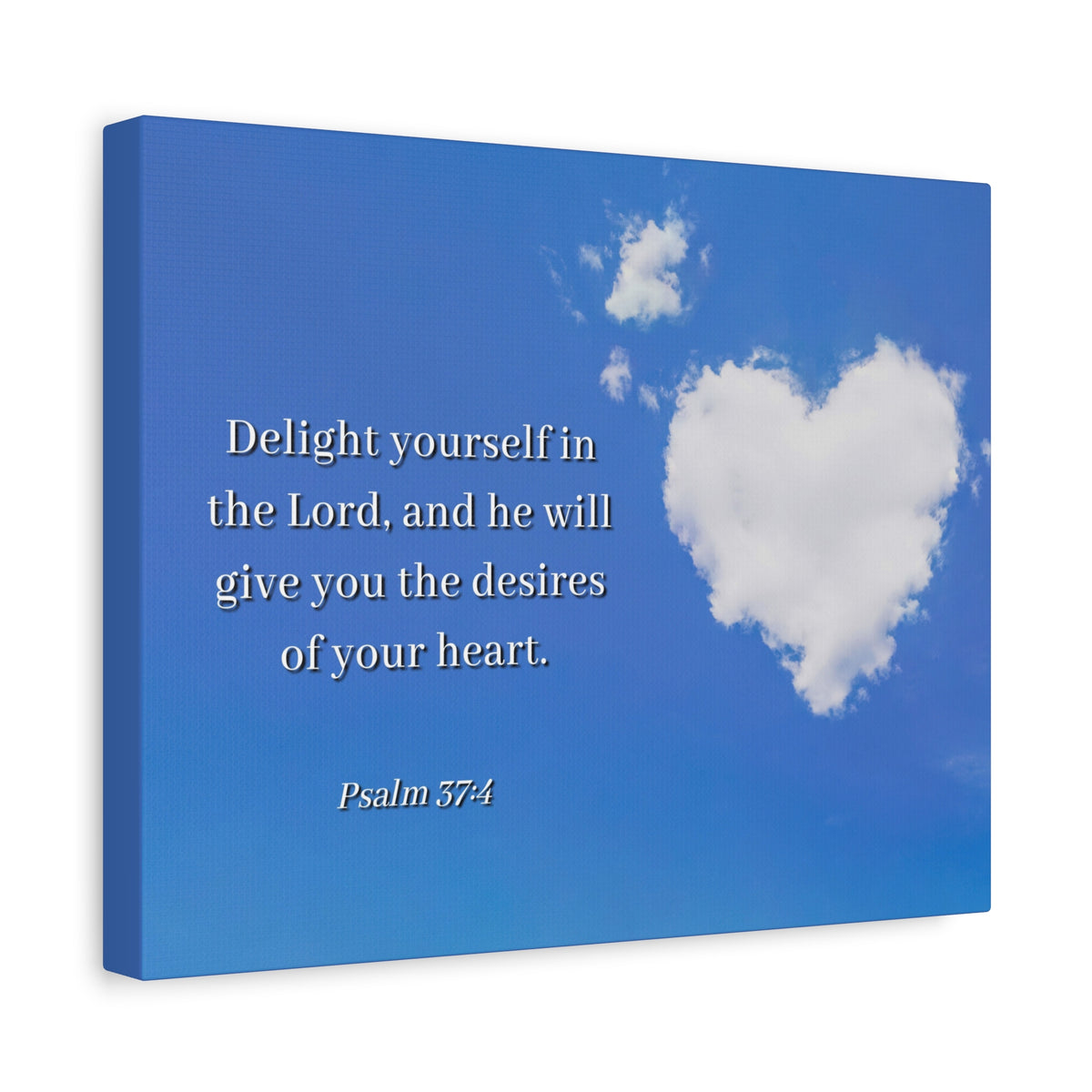 Scripture Canvas Desires Of Heart Psalms 37:4 Christian Wall Art Bible Verse Print Ready to Hang-Express Your Love Gifts