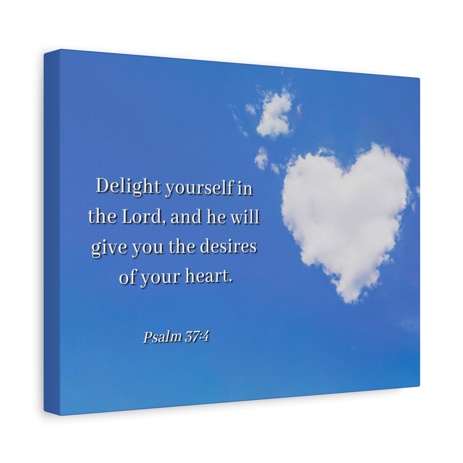 Scripture Canvas Desires Of Heart Psalms 37:4 Christian Wall Art Bible Verse Print Ready to Hang-Express Your Love Gifts