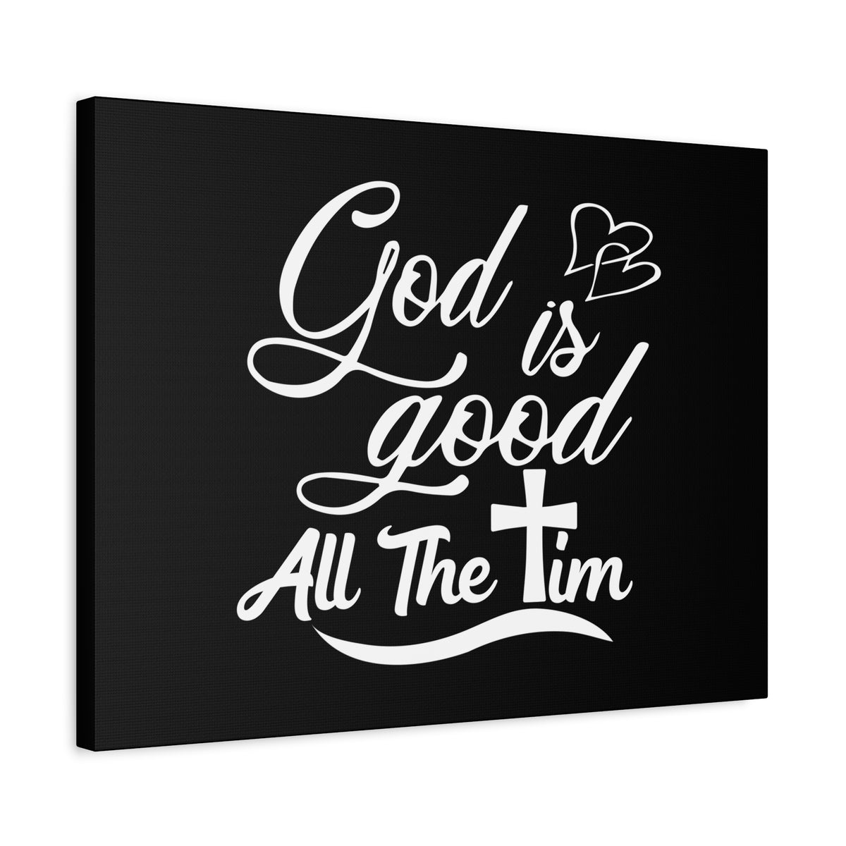 Scripture Canvas God Is Good Psalm 100:5 Black Hearts Christian Wall Art Bible Verse Print Ready to Hang-Express Your Love Gifts