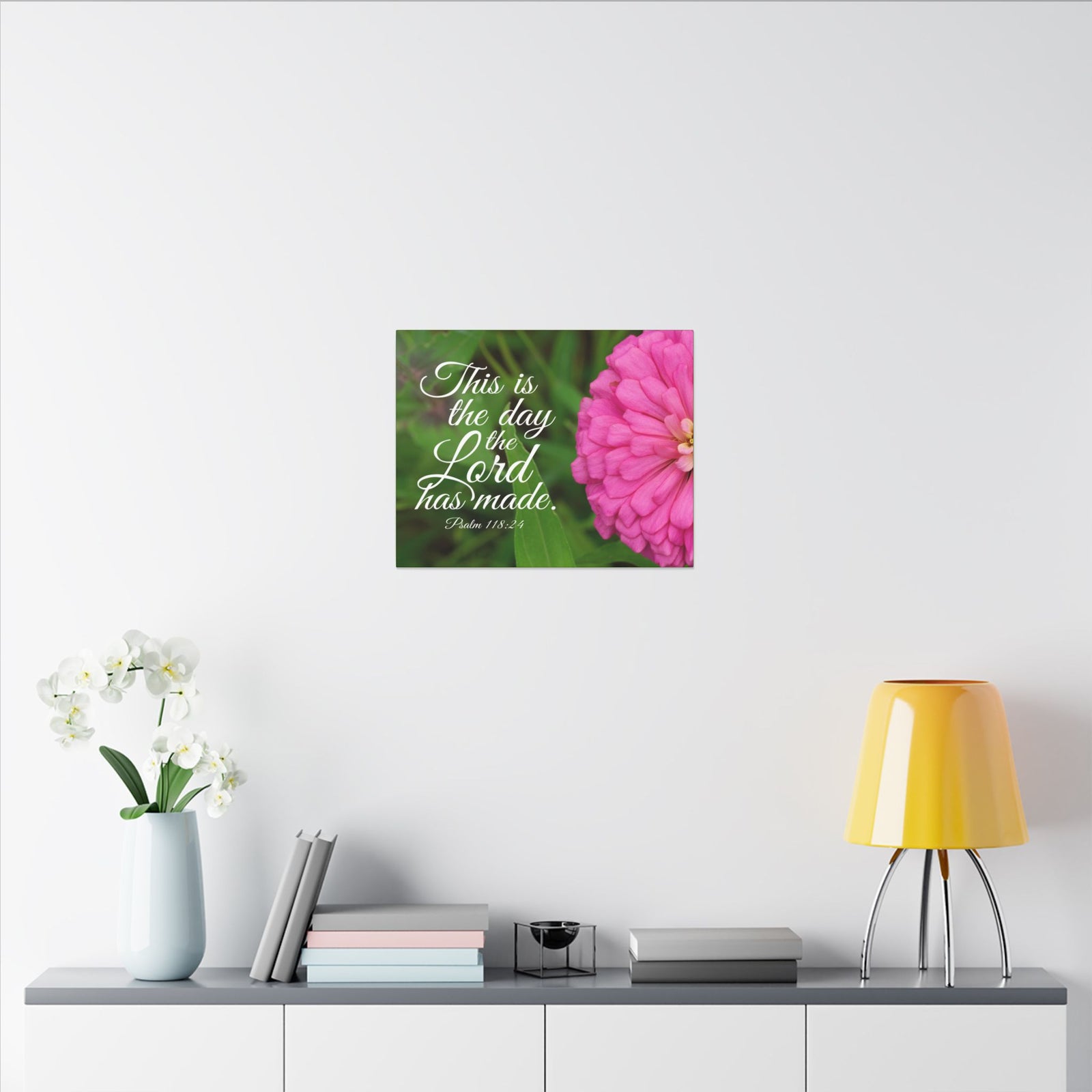 Scripture Canvas The Lord Has Made Psalm 118:24 Christian Wall Art Bible Verse Print Ready to Hang-Express Your Love Gifts