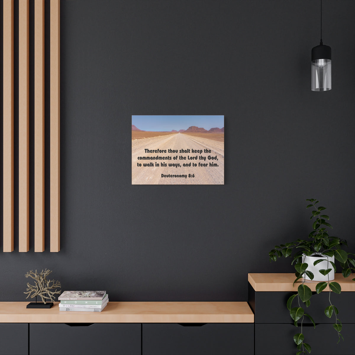 Bible Verse Canvas The Commandments of The Lord Thy God Deuteronomy 8:6 Christian Home Décor Wall Art Scripture Ready to Hang Faith Print-Express Your Love Gifts