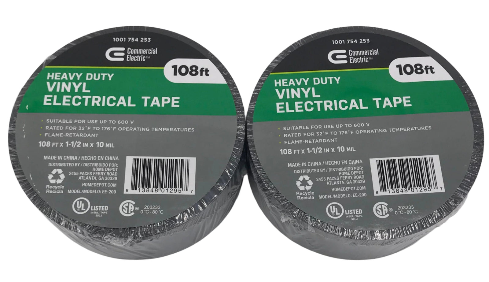 1.5" x 108' Heavy Duty Electrical Tape, 4-Pack – Black, Flame Retardant-Express Your Love Gifts