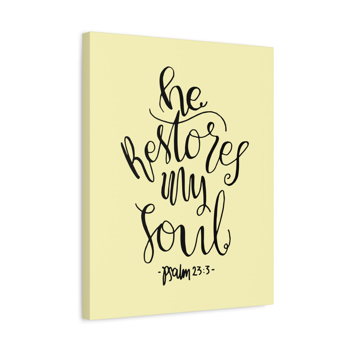 Scripture Walls He Restores My Soul Psalm 23:3 Bible Verse Canvas Christian Wall Art Ready To Hang-Express Your Love Gifts