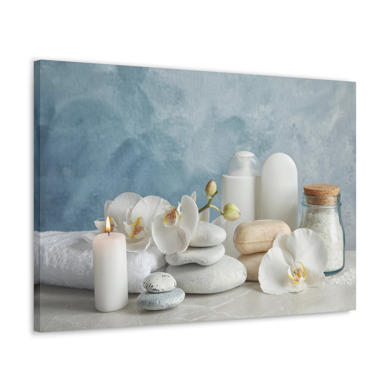 Stones on Light Table Forest Floral Nature Photography Canvas Wall Art for Home Decor Ready-to-Hang-Express Your Love Gifts