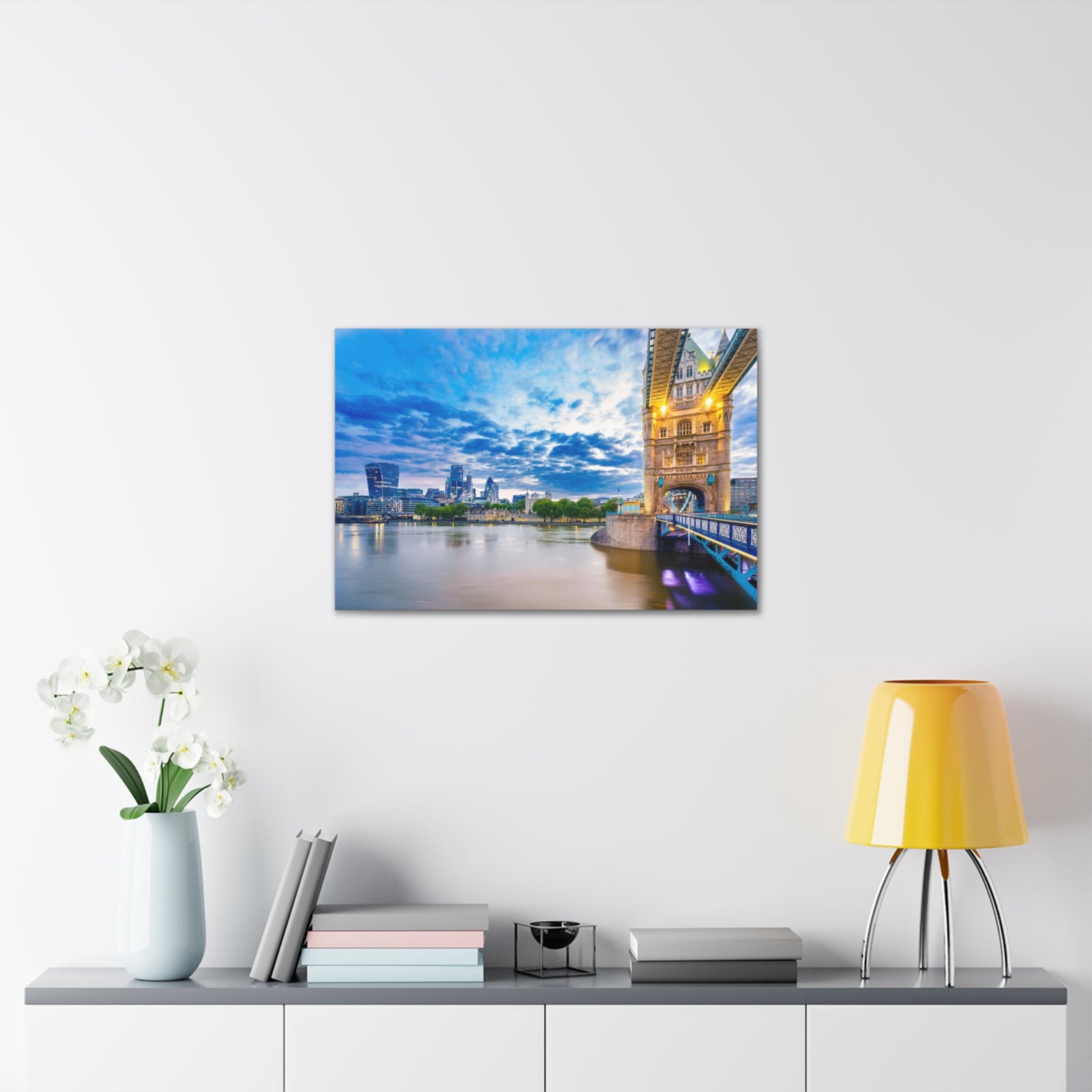 London Daytime Skyline Canvas Artwork High-Quality Breathtaking Stunning Cityscape for Home Decor Ready to Hang-Express Your Love Gifts
