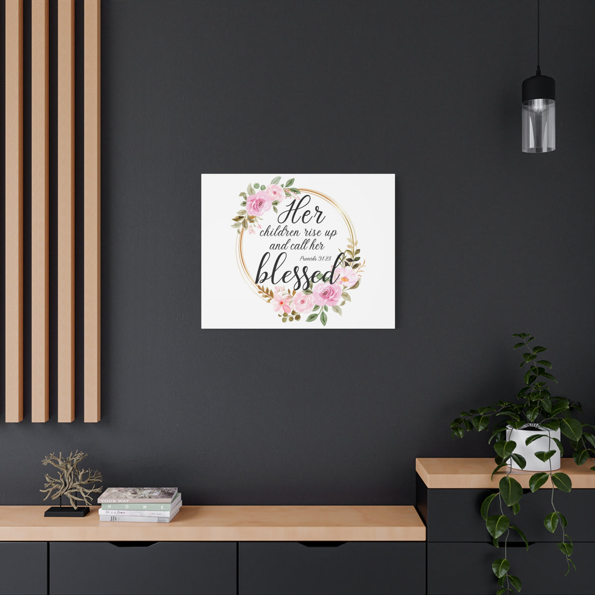 Scripture Walls Proverbs 31:28 She is Blessed Bible Verse Canvas Christian Wall Art Ready to Hang Unframed-Express Your Love Gifts