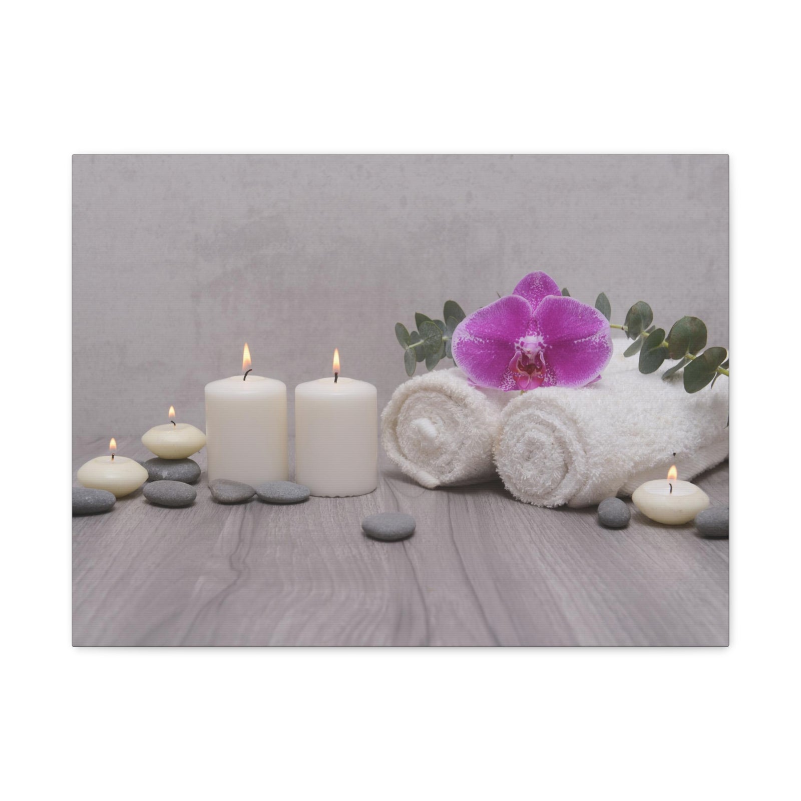 Towel with Green Leaves Forest Floral Nature Photography Canvas Wall Art for Home Decor Ready-to-Hang-Express Your Love Gifts