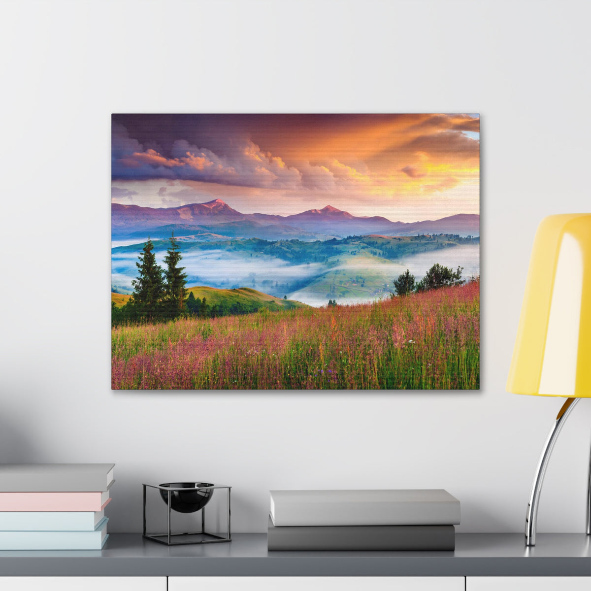 Majestic Mountain Mystic Forest Nature Wilderness Photography Canvas Wall Art for Home Decor Ready-to-Hang-Express Your Love Gifts