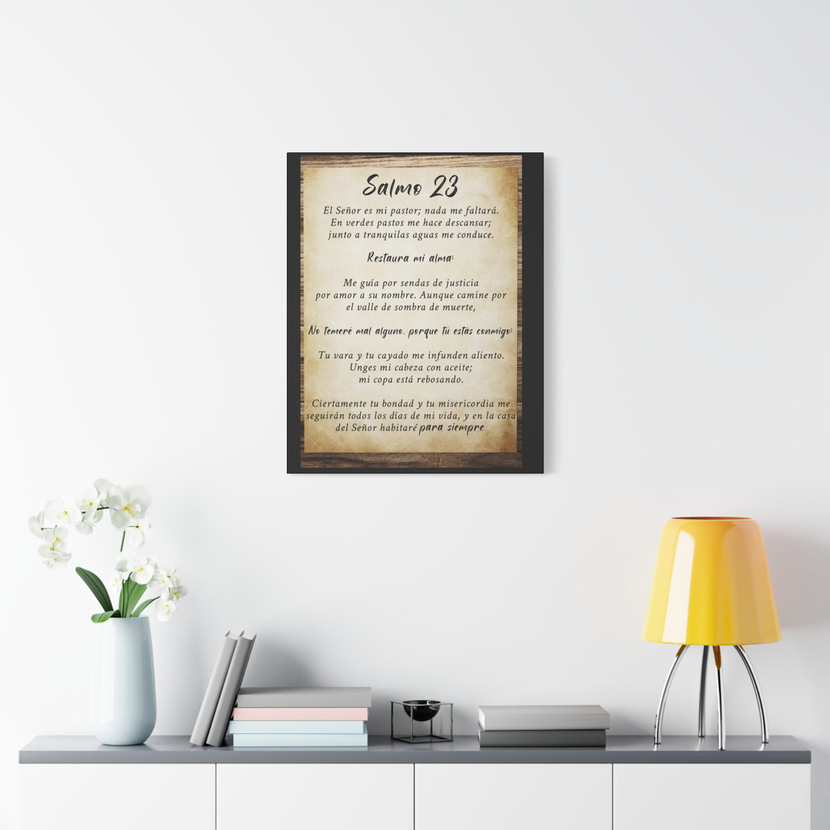 Scripture Walls Salmo 23 Wood Bible Verse Canvas Christian Wall Art Ready to Hang Unframed-Express Your Love Gifts