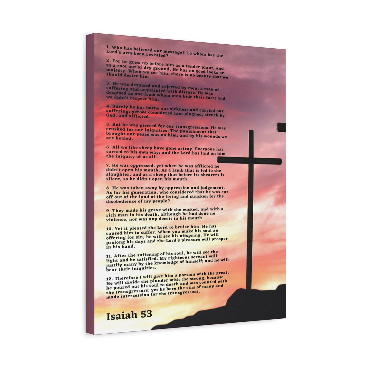 Scripture Canvas Prophecy Of Jesus Colored Isaiah 53 Christian Wall Art Bible Verse Print Ready to Hang-Express Your Love Gifts