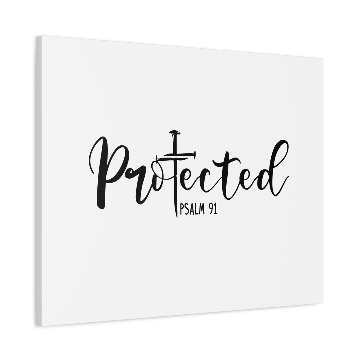 Scripture Canvas Protected Psalm 91 Christian Wall Art Bible Verse Print Ready to Hang-Express Your Love Gifts