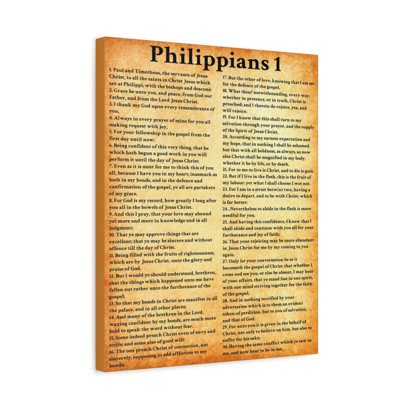 Scripture Walls Philippians 1 Gold Bible Verse Canvas Christian Wall Art Ready to Hang Unframed-Express Your Love Gifts