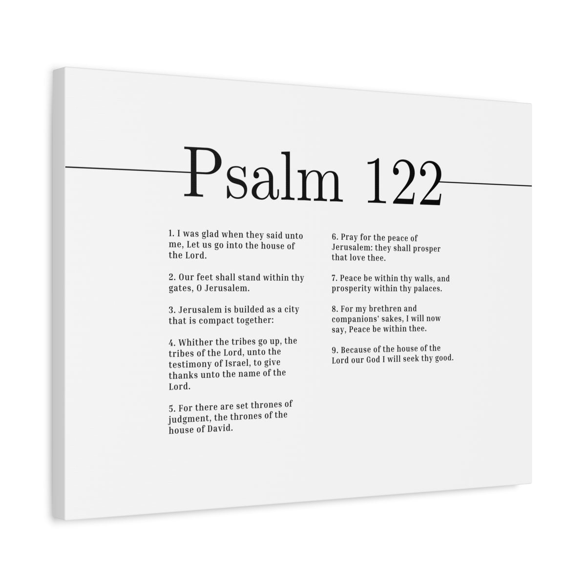 Scripture Canvas The House Of The Lord Psalm 122 Christian Wall Art Bible Verse Print Ready to Hang-Express Your Love Gifts