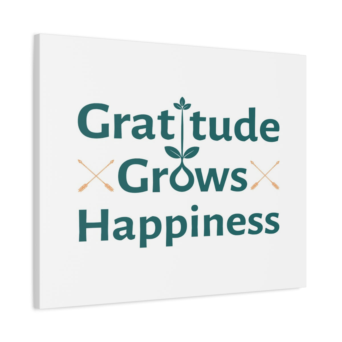 Gratitude Grows Happiness Inspirational Motivational Quote Canvas Wall Art for Home Decor Ready-to-Hang-Express Your Love Gifts