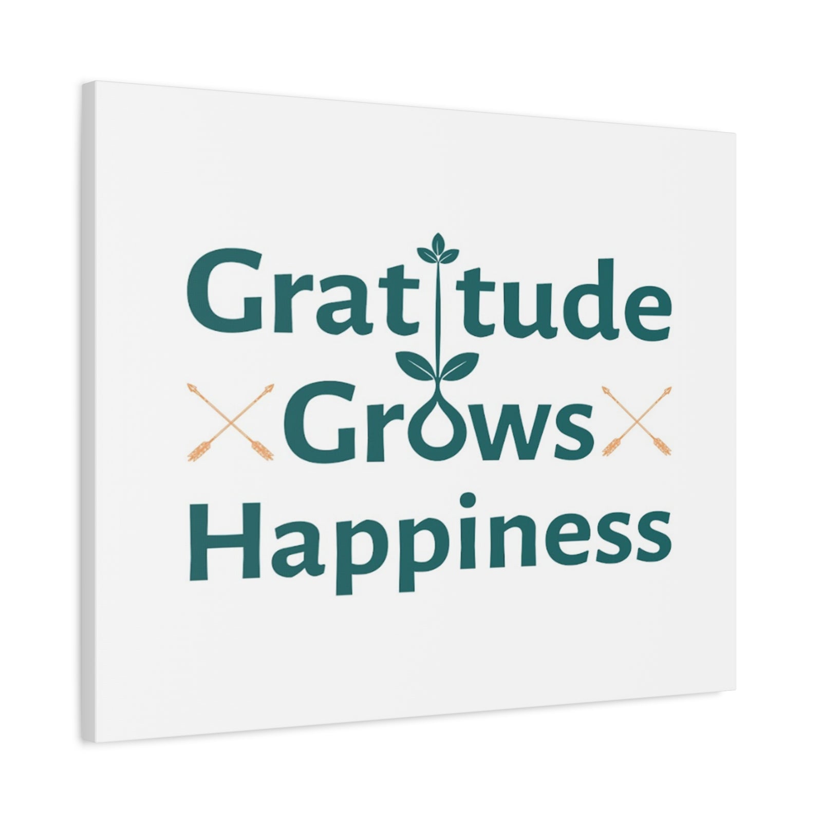 Gratitude Grows Happiness Inspirational Motivational Quote Canvas Wall Art for Home Decor Ready-to-Hang-Express Your Love Gifts