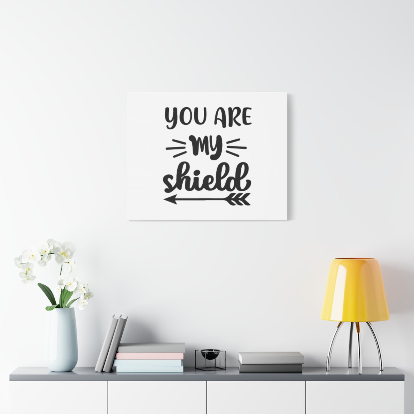 Scripture Canvas You Are My Shield Psalm 3:3 Christian Wall Art Bible Verse Print Ready to Hang-Express Your Love Gifts