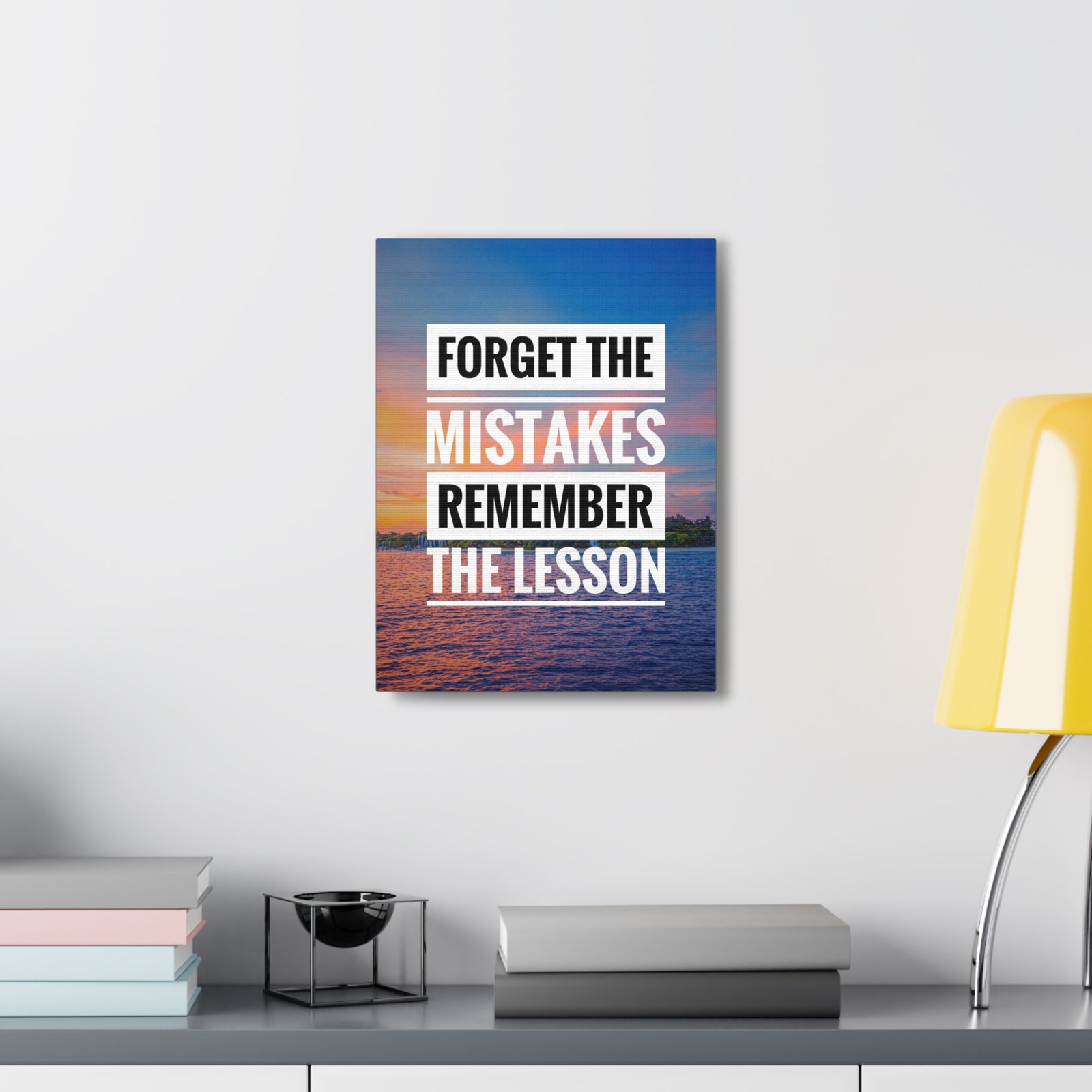 Inspirational Quote Canvas Forget The Mistakes Motivational Print Ready to Hang Artwork-Express Your Love Gifts