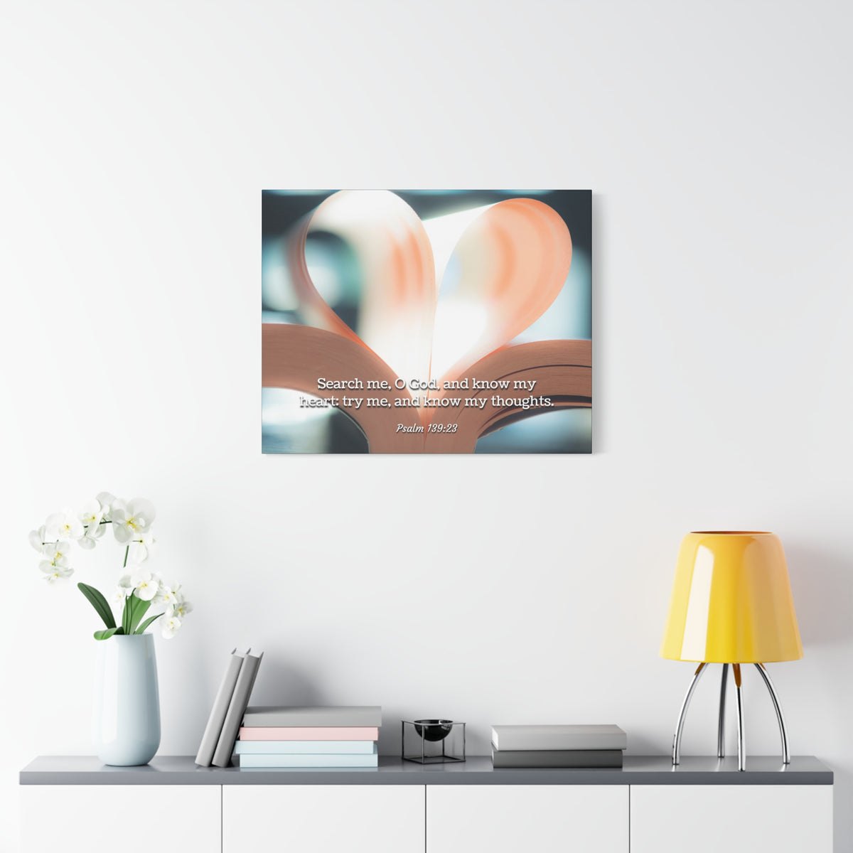 Scripture Canvas Know My Heart Psalm 139:23 Christian Wall Art Bible Verse Print Ready to Hang-Express Your Love Gifts
