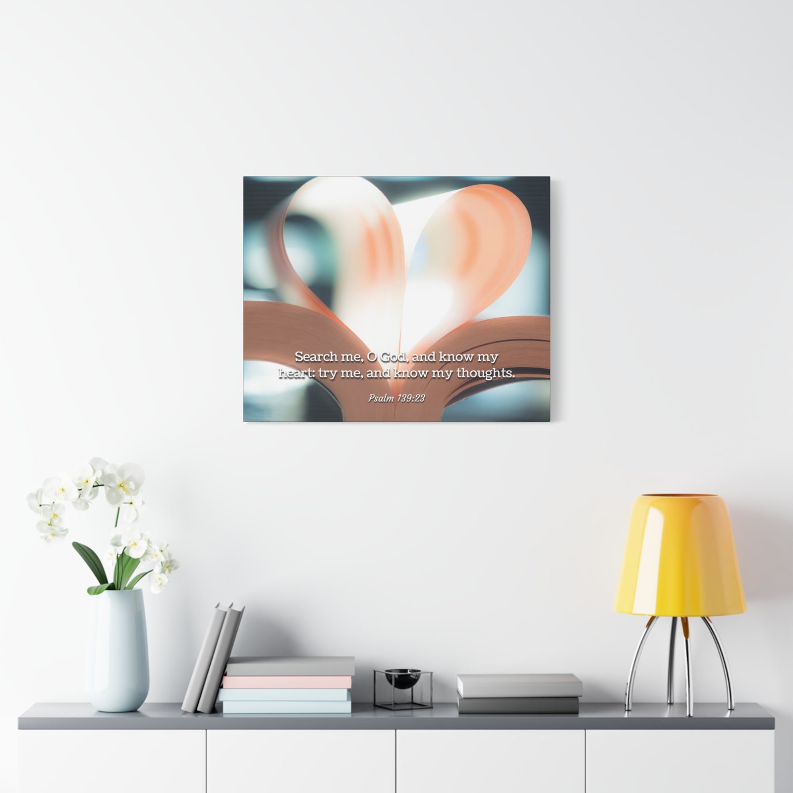 Scripture Canvas Know My Heart Psalm 139:23 Christian Wall Art Bible Verse Print Ready to Hang-Express Your Love Gifts