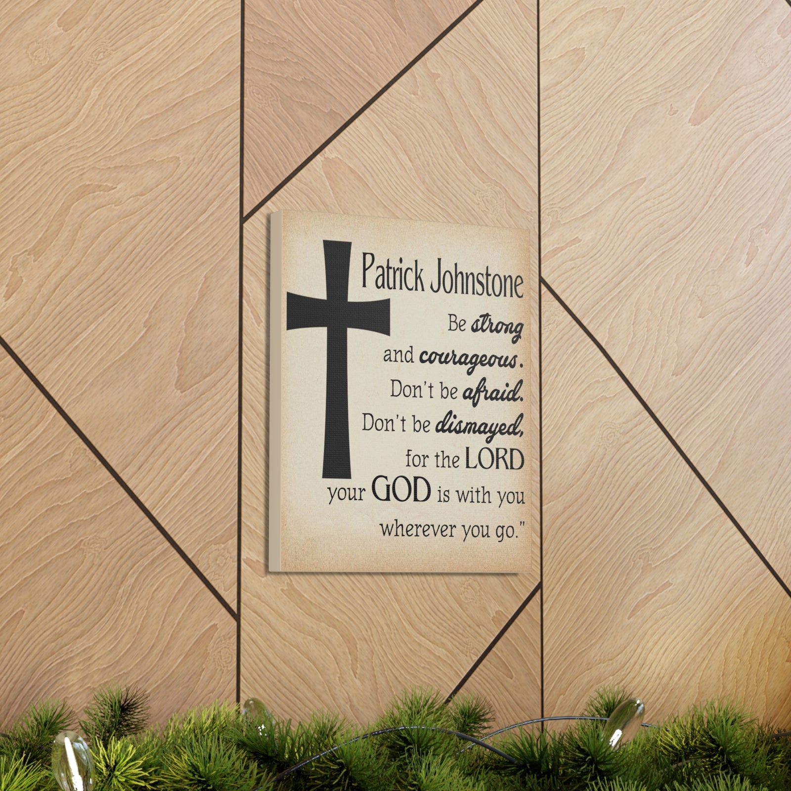 Scripture Walls Personalized Joshua 1:9 Cross Bible Chapter Canvas Christian Wall Art Ready to Hang-Express Your Love Gifts