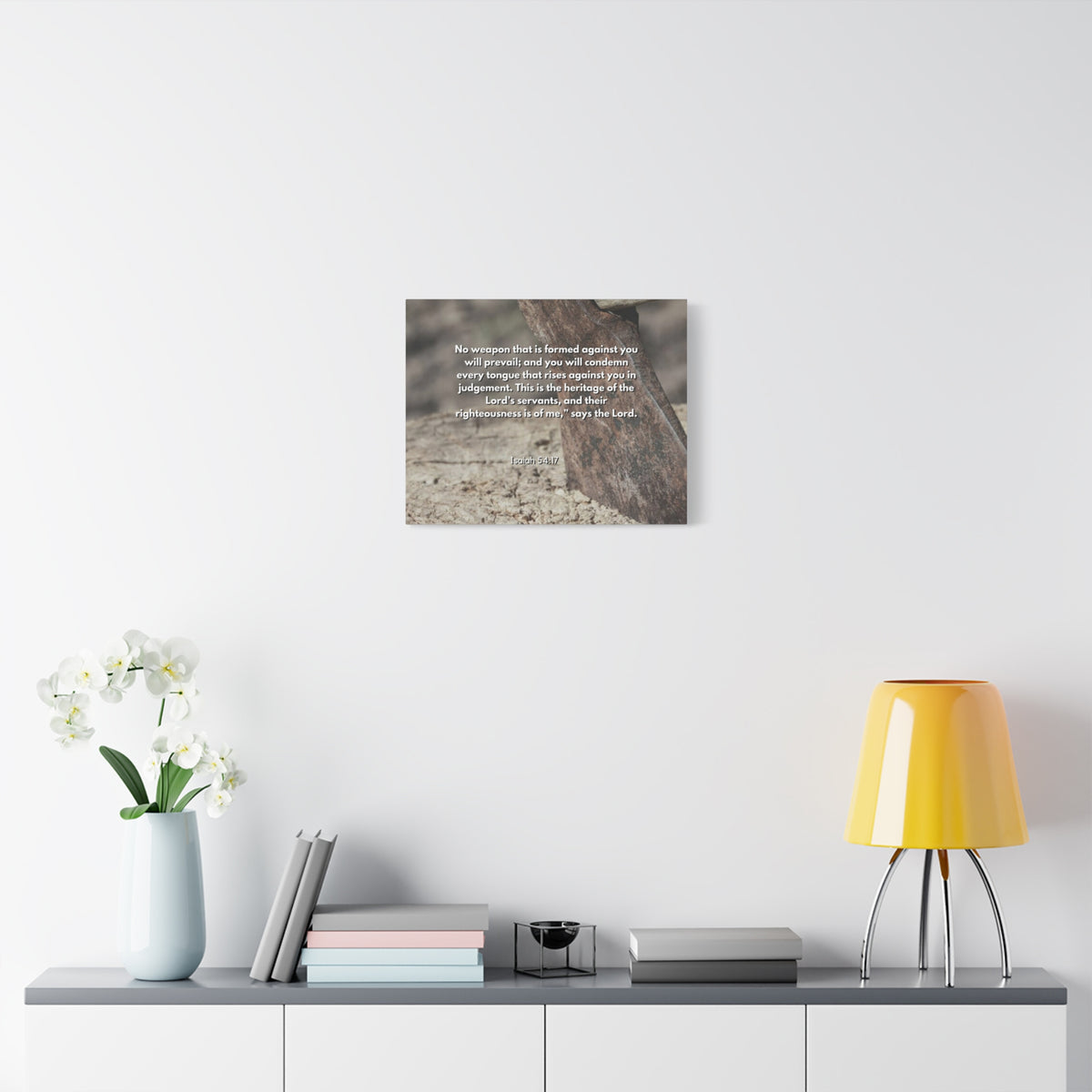 Scripture Canvas No Weapon Formed Isaiah 54:17 Christian Wall Art Bible Verse Print Ready to Hang-Express Your Love Gifts