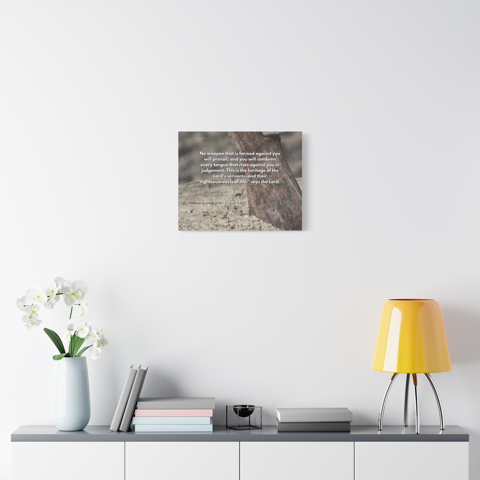 Scripture Canvas No Weapon Formed Isaiah 54:17 Christian Wall Art Bible Verse Print Ready to Hang-Express Your Love Gifts