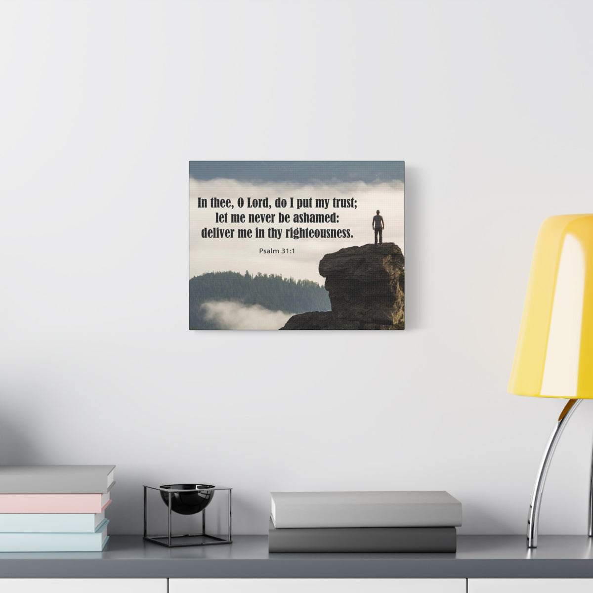 Scripture Canvas Never Be Ashamed Psalm 31:1 Christian Wall Art Bible Verse Print Ready to Hang-Express Your Love Gifts