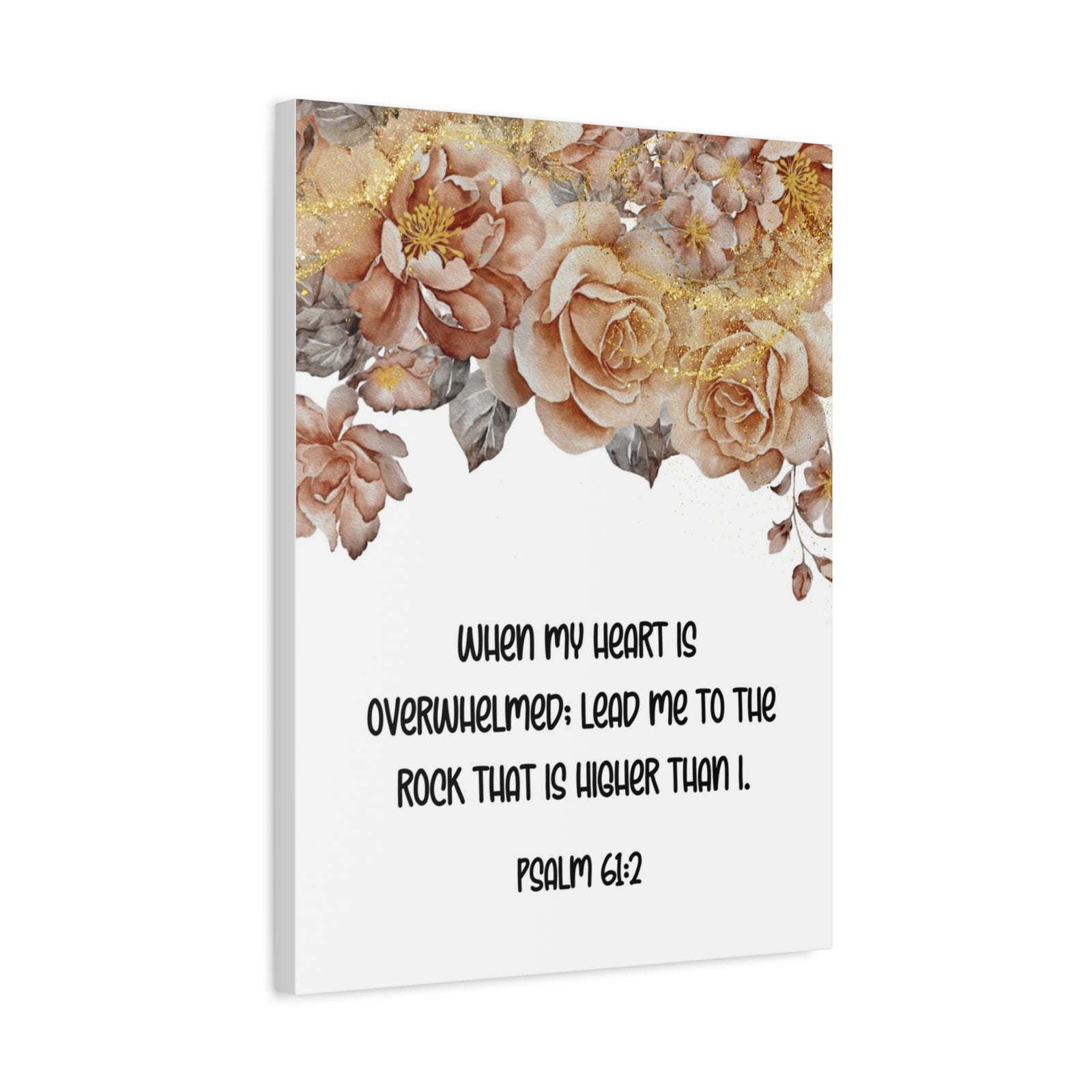 Scripture Walls Higher Than I Psalm 61:2 Floral Bible Verse Canvas Christian Wall Art Ready to Hang-Express Your Love Gifts
