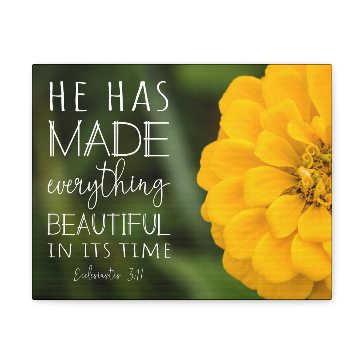 Scripture Walls Beautiful In Its Time Ecclesiastes 3:11 Bible Verse Canvas Christian Wall Art Ready to Hang-Express Your Love Gifts