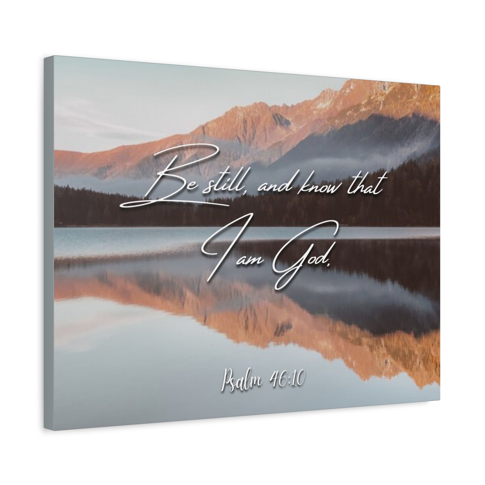 Scripture Canvas Be Still & Know I Am God Psalm 46:10 Christian Wall Art Bible Verse Print Ready to Hang-Express Your Love Gifts