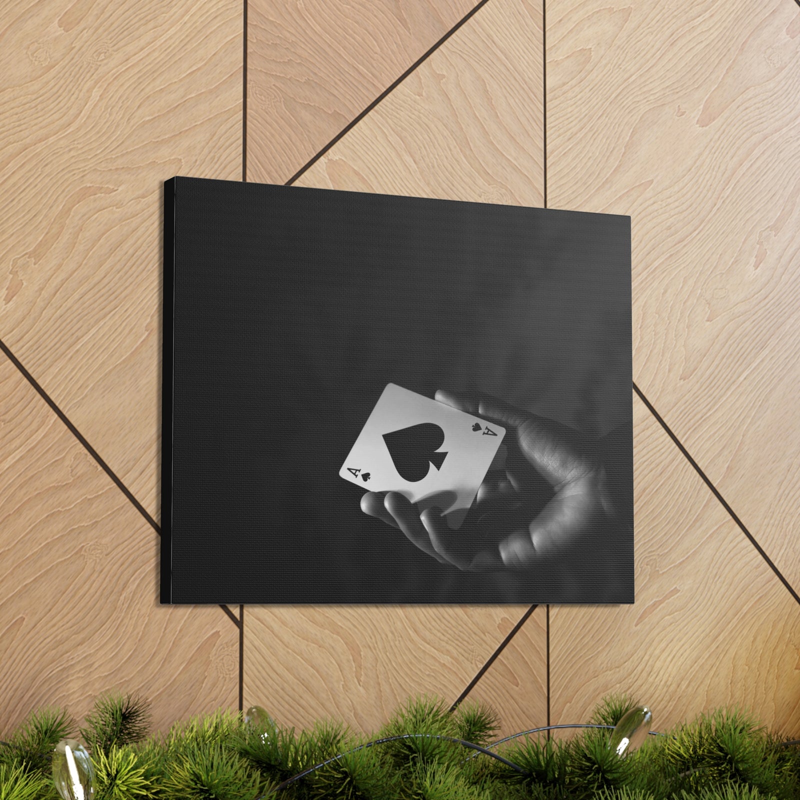 Ace of Spades In Hand Playing Card Canvas Wall Art for Home Decor Ready-to-Hang-Express Your Love Gifts