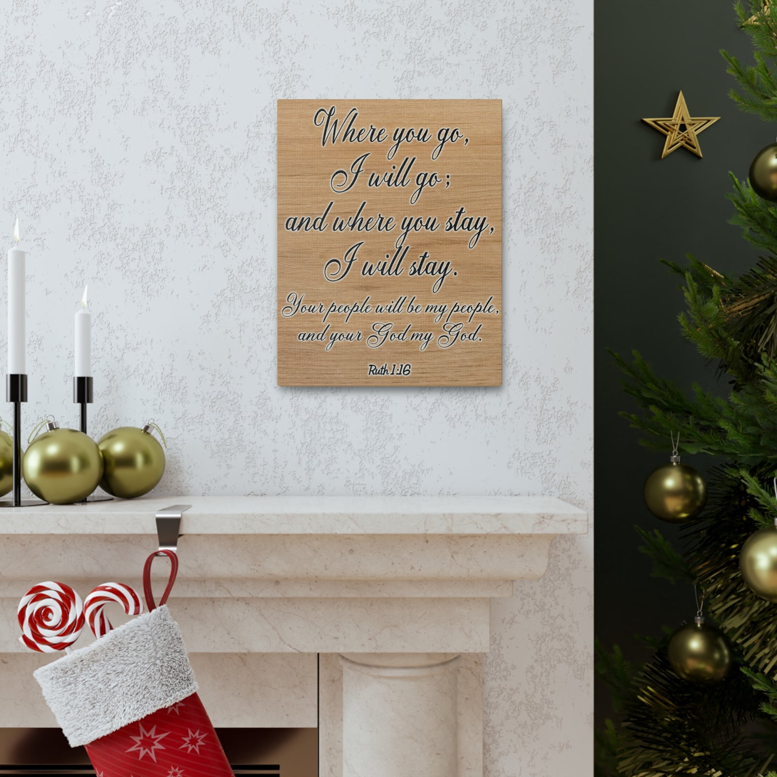 Scripture Walls Where You Go I Will Go Ruth 1:16 Christian Wall Art Print Ready to Hang Unframed-Express Your Love Gifts