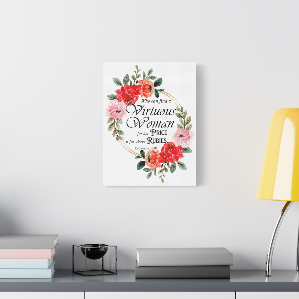 Scripture Walls Proverbs 31:10 A Virtuous Woman Bible Verse Canvas Christian Wall Art Ready to Hang Unframed-Express Your Love Gifts