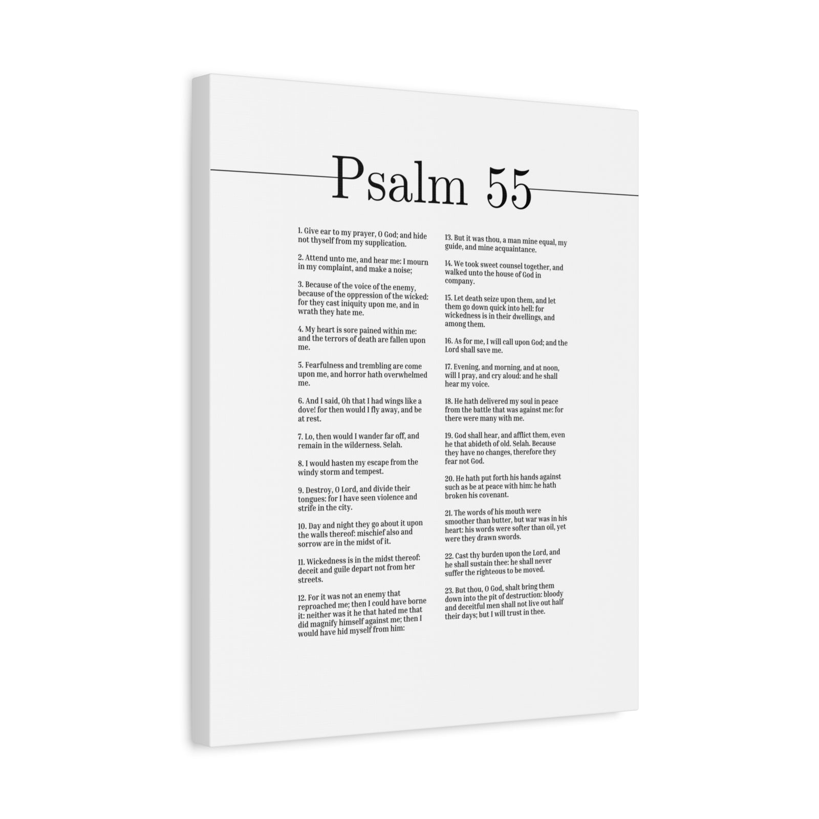 Scripture Canvas The Lord Shall Save Me Psalm 55 Christian Wall Art Bible Verse Print Ready to Hang-Express Your Love Gifts