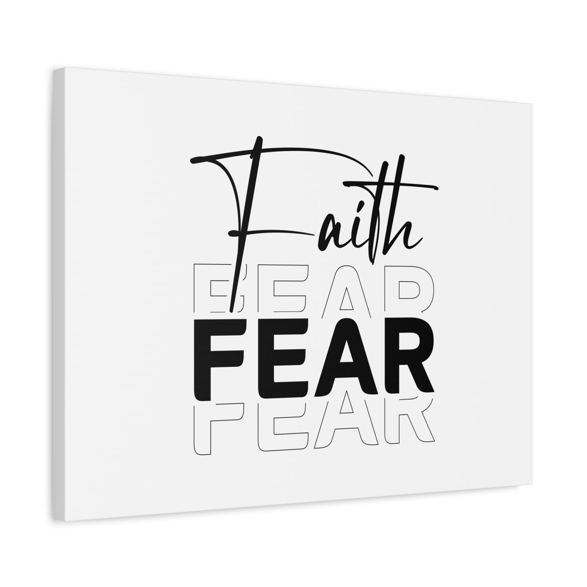 Scripture Canvas Faith Over Fear Psalm 34:4 Bold Christian Wall Art Bible Verse Print Ready to Hang-Express Your Love Gifts